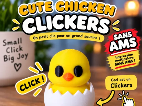 Objeto manipulable: Cute Chicken Clicker – Petit poussin anti-stress — referencia de MakerWorld