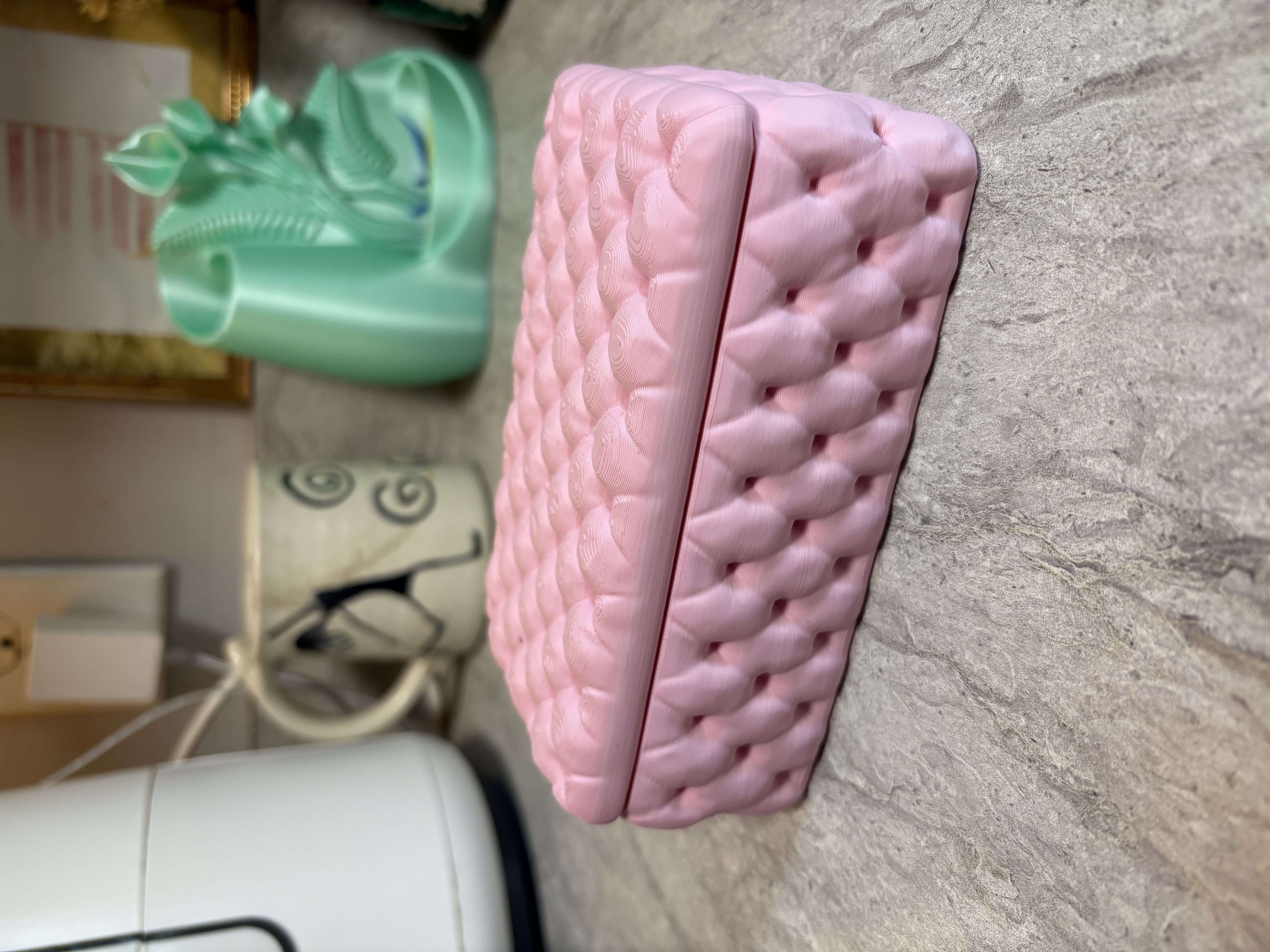 Quilted Jewelry Box Tufted Storage Container - 1