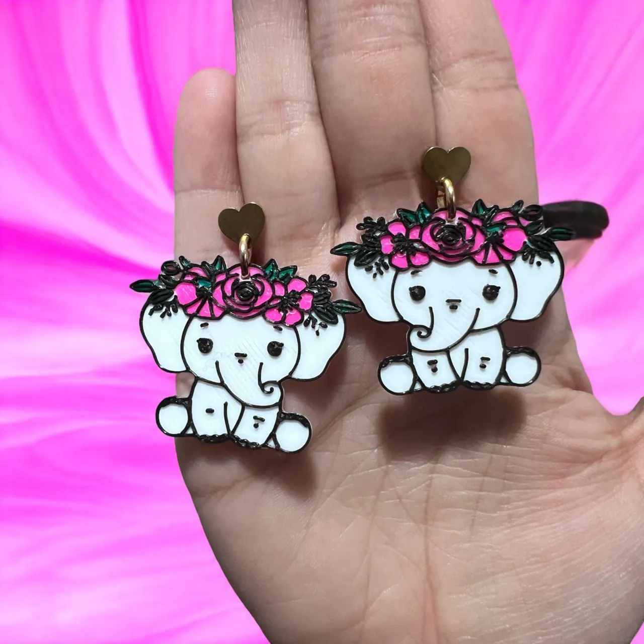 Pendientes bebe elefante view 2