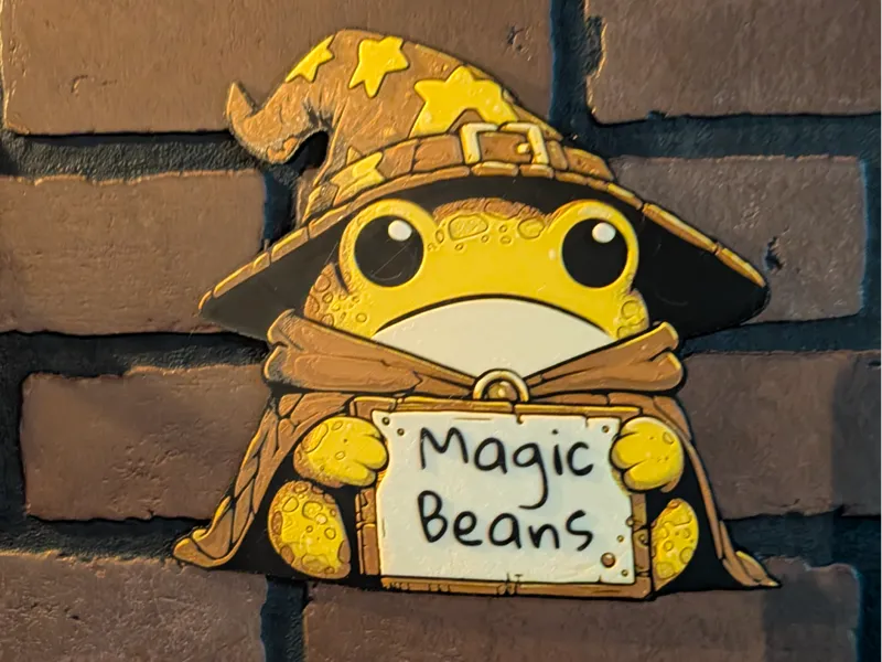 Frog Wizard with Custom Sign - Wall Character
