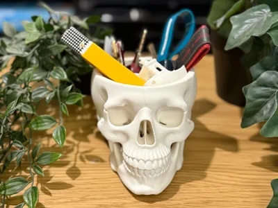 Skull Desk Organizer - Minimal Valet Tray 3D