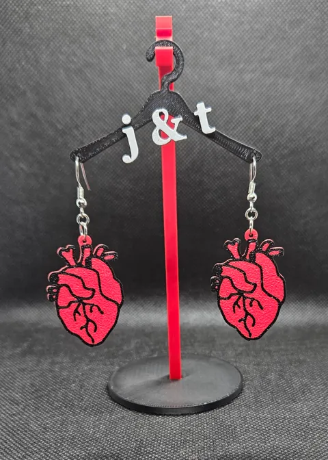 Anatomical Heart earrings view 2