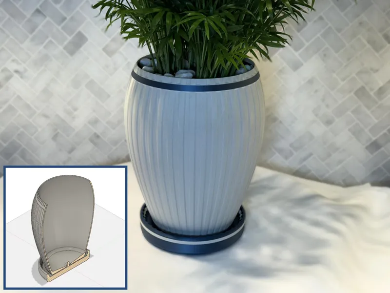 Cascade Ridge Planter - 240mm Tall with Tray