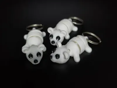 Flexi Polar Bear Keychain