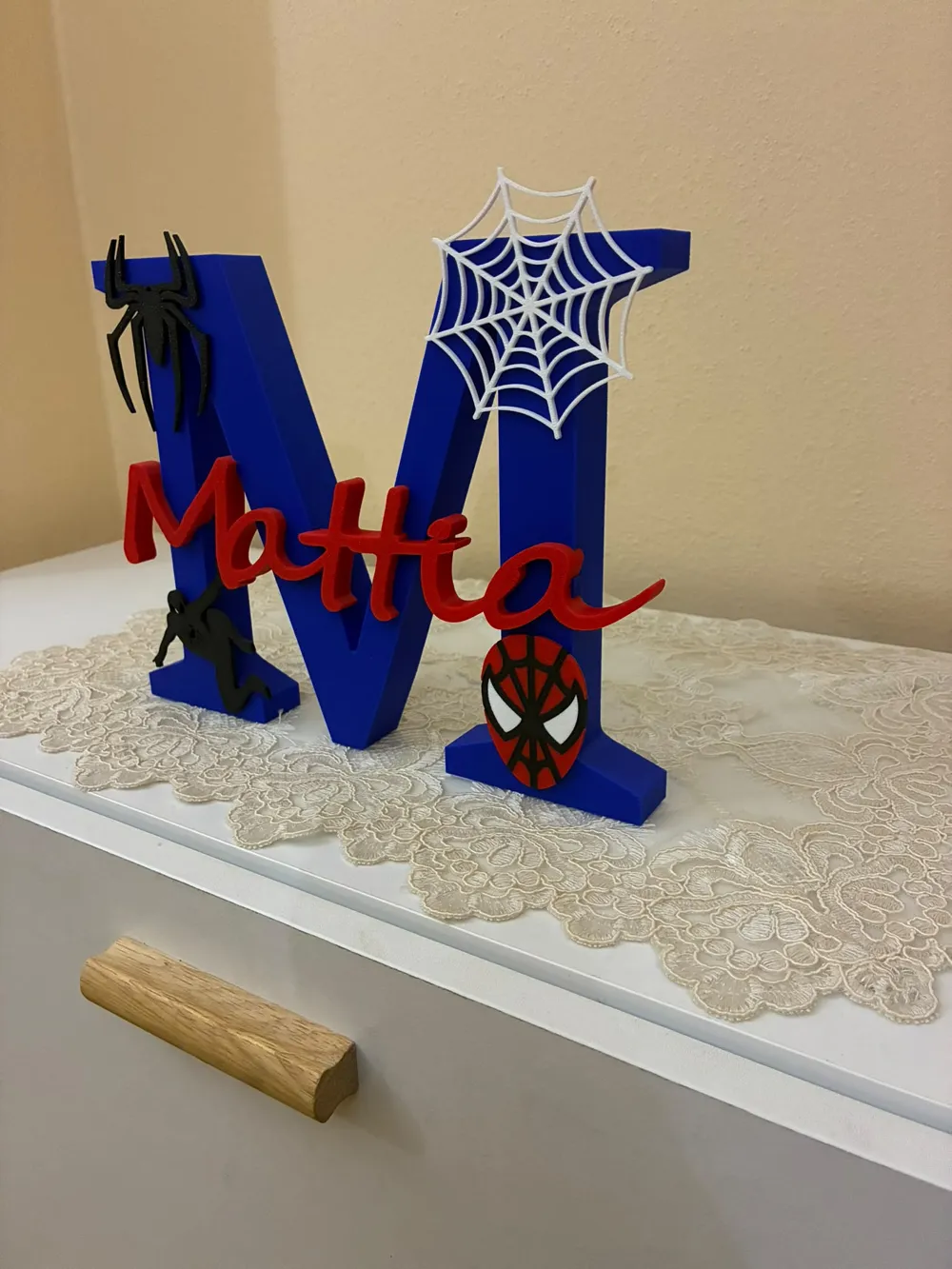 Custom letter Mattia Spider-Man theme - Free 3D Print Model - MakerWorld