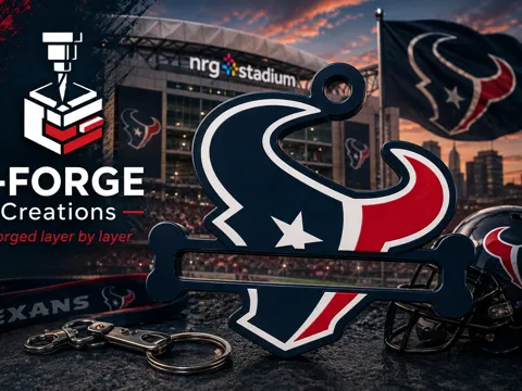 Accesorio para sujetar ligas de cabello: Houston Texans Hair Tie Holder Keychain — referencia de MakerWorld