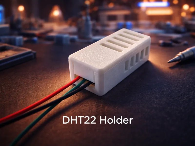 Slim DHT22 Snap-Fit Holder with Ventilated Design