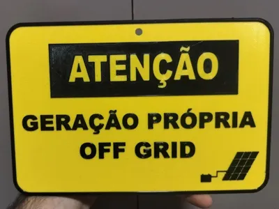 Off-Grid Solar Warning Sign
