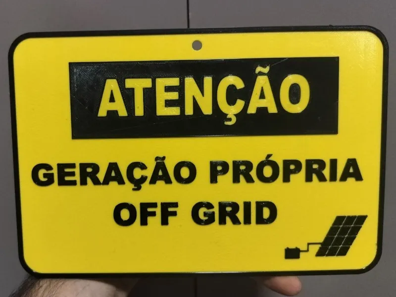 Placa aviso Solar OFF GRID