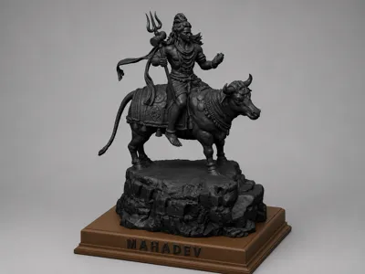 Mahadev on Nandi Display Statue