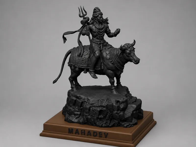 Mahadev on Nandi Display Statue