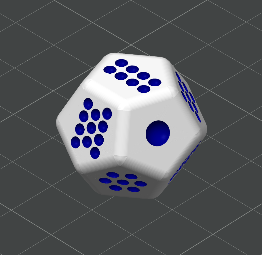 Miniatura 3 do modelo 3D 十二面骰子 点数版