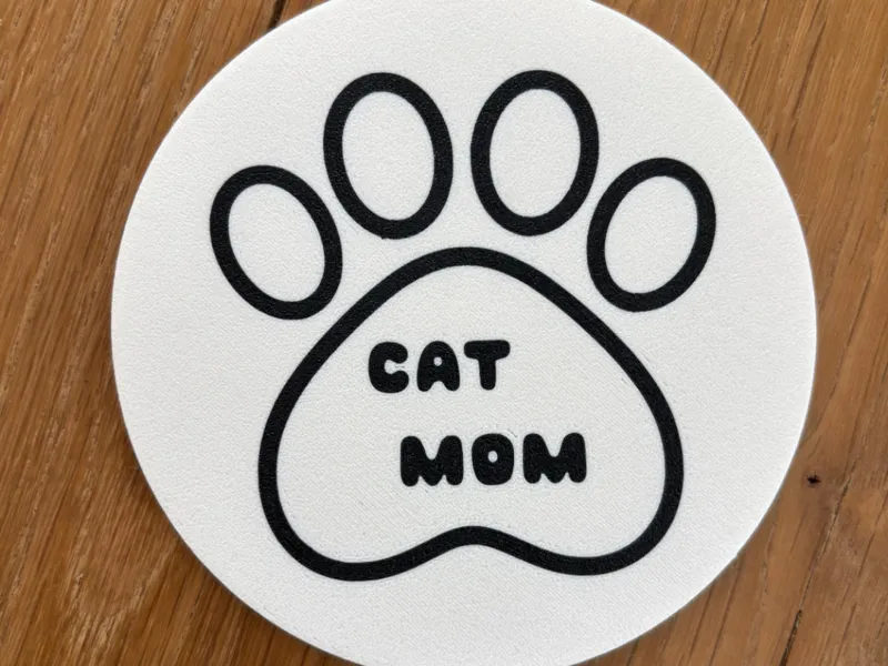 Cat Mom Paw drink Coaster – Minimal Design