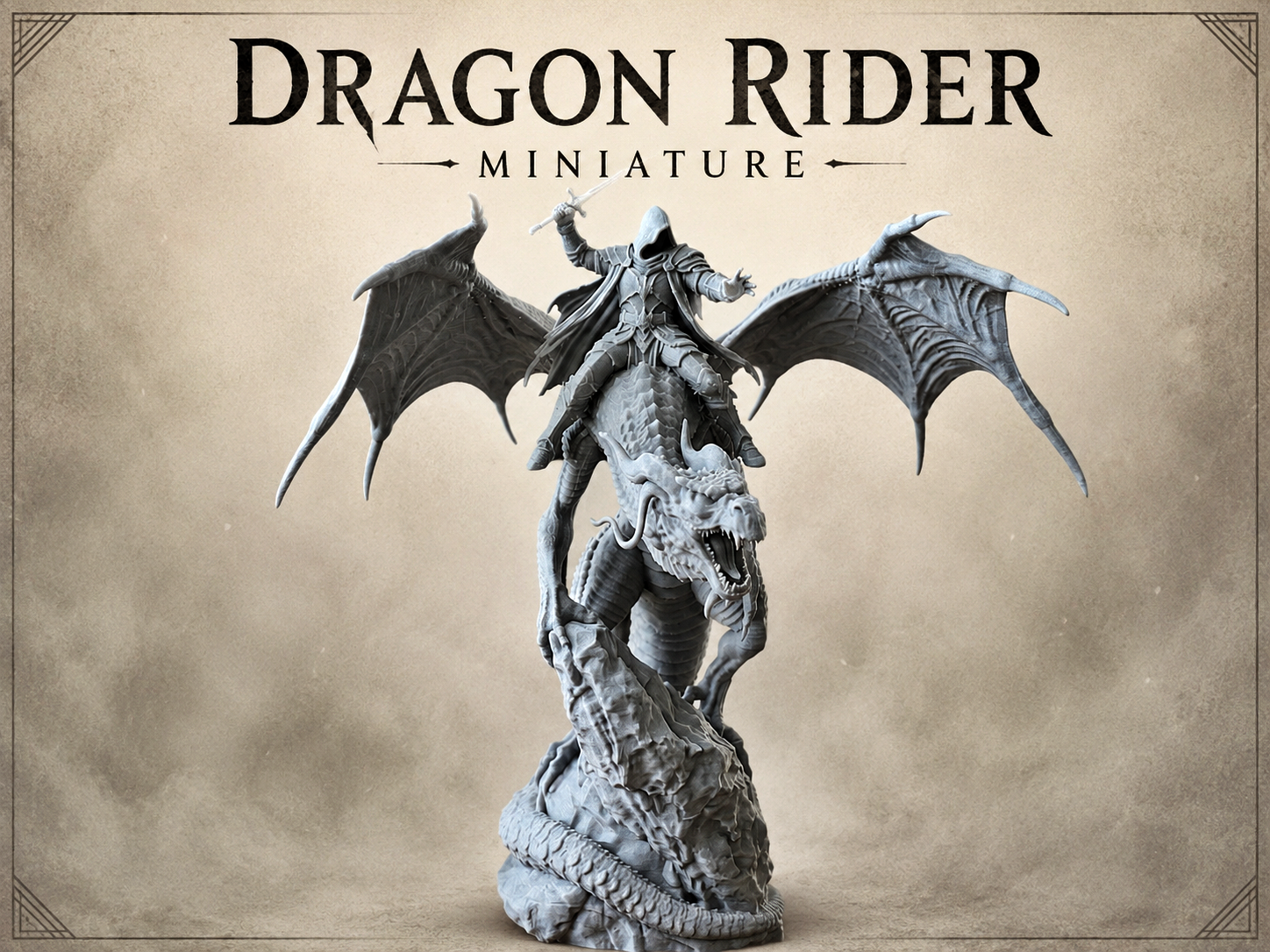 Dragon Rider Miniature | Epic Fantasy Dragon Rider