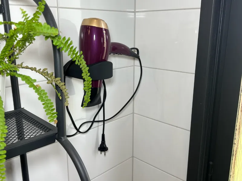 Holder for hair dryer and cable