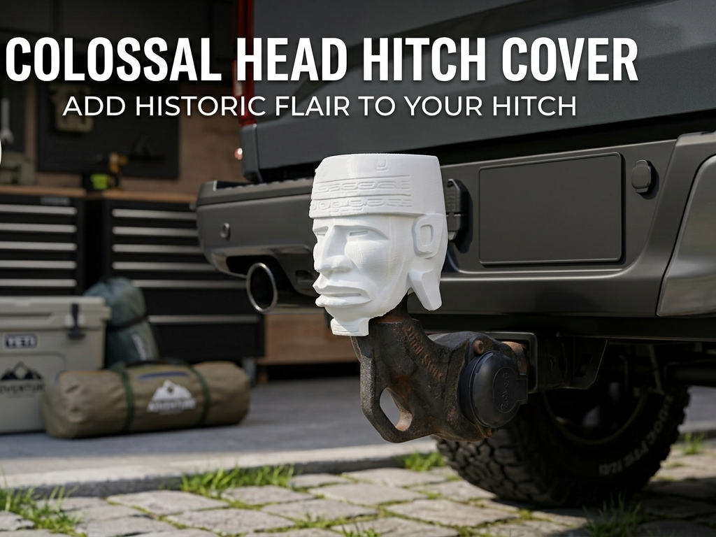 Olmec Colossal Head Tow Hitch Cover
