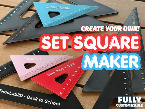 Letrero o emblema decorativo: Set Square Maker - Customizable Set Square — referencia de MakerWorld