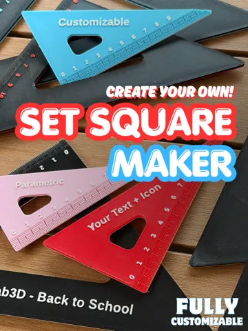 Letrero o emblema decorativo: Set Square Maker - Customizable Set Square — vista de referencia 2