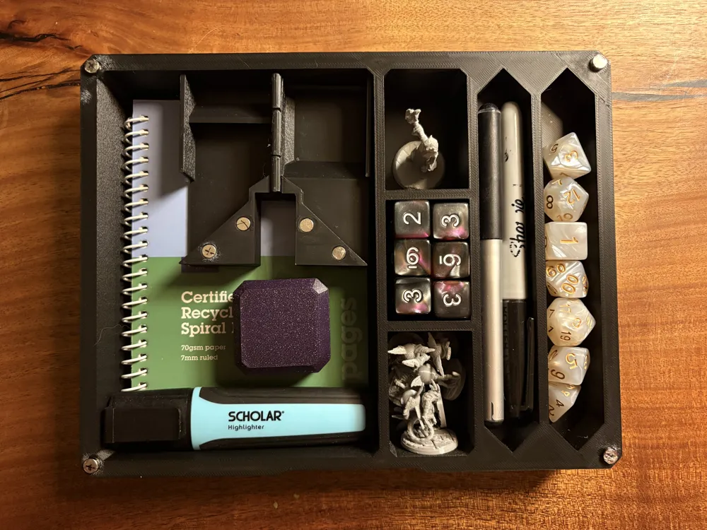 DND Ultimate Player Kit Tray - Fold Up Dice Tower - Free 3D Print Model ...