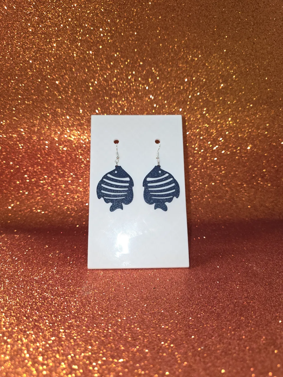 Minimal fish earrings view 2