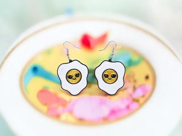 Chibi egg earrings