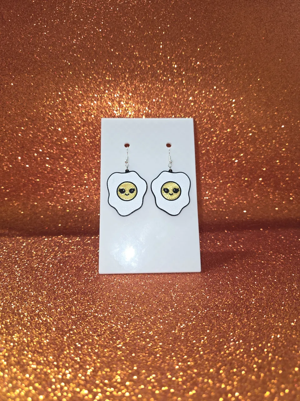 Chibi egg earrings view 2
