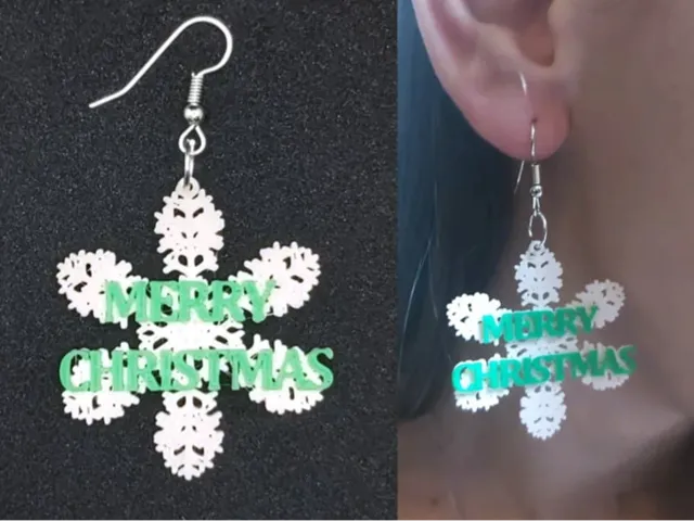 Christmas Snowflake Earrings 30 minute Print