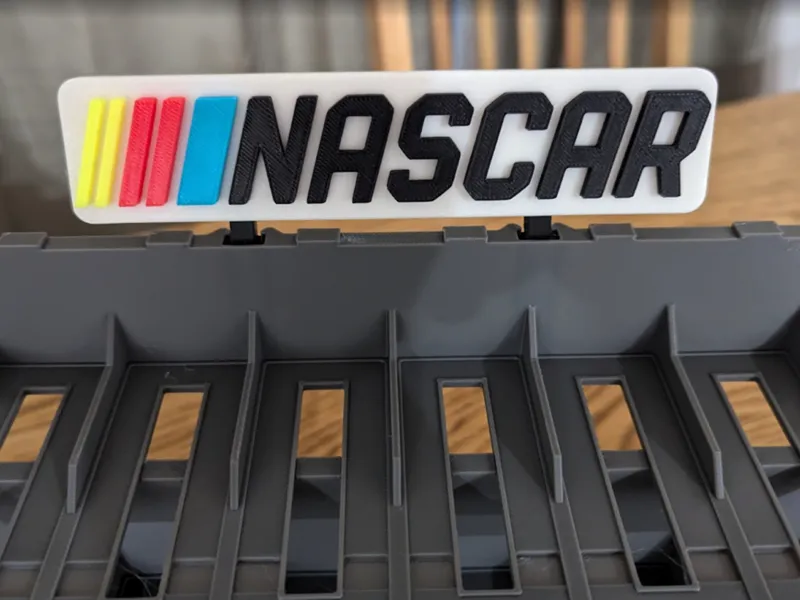NASCAR sign for Diecast Car Display Garage