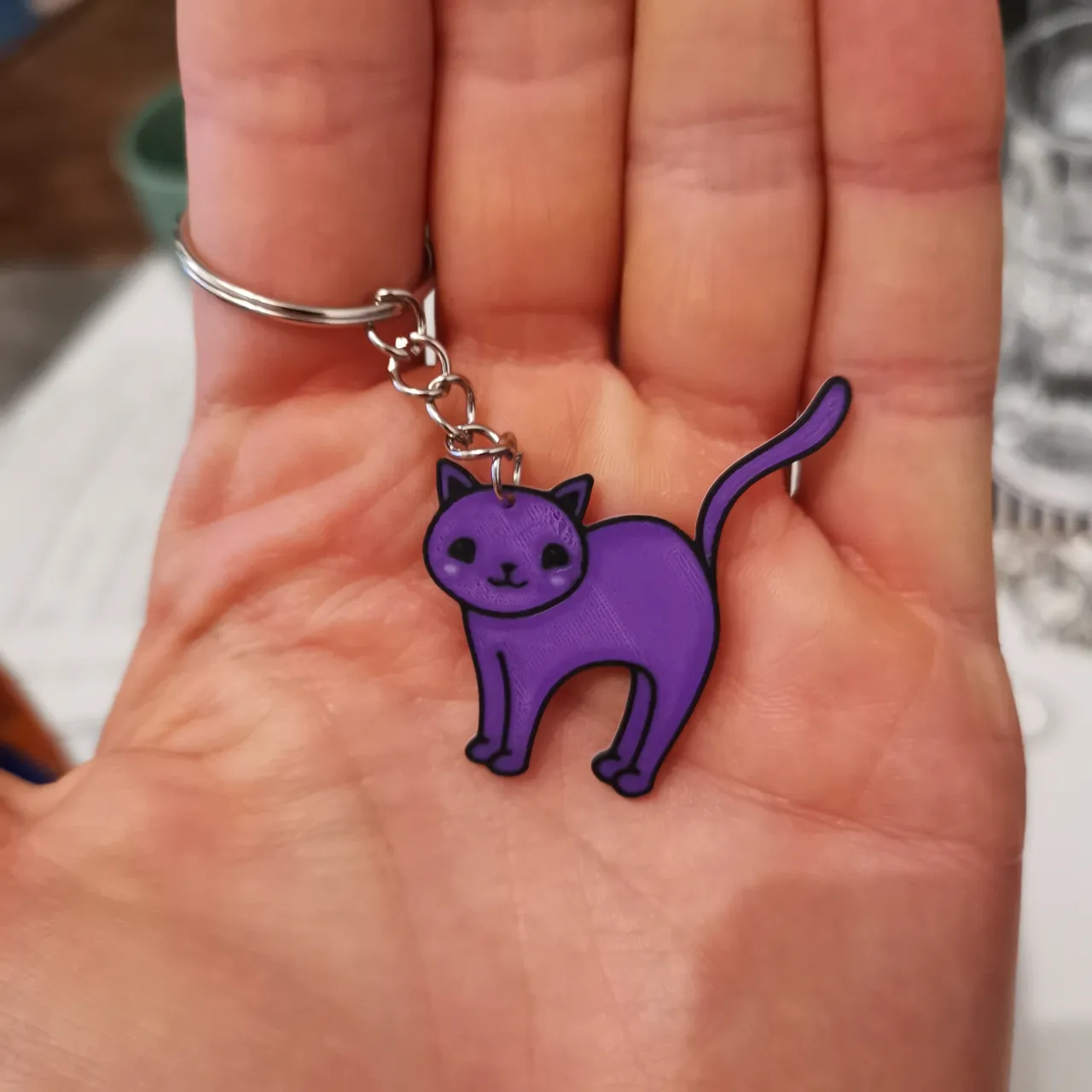 Happy Halloween Cat Keychain Charm or Earring view 2