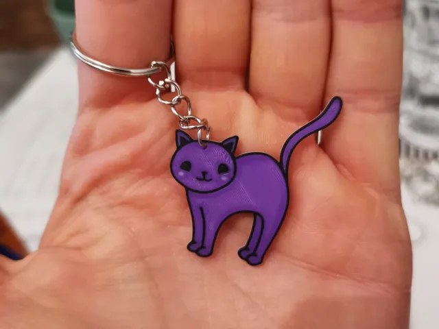 Happy Halloween Cat Keychain Charm or Earring