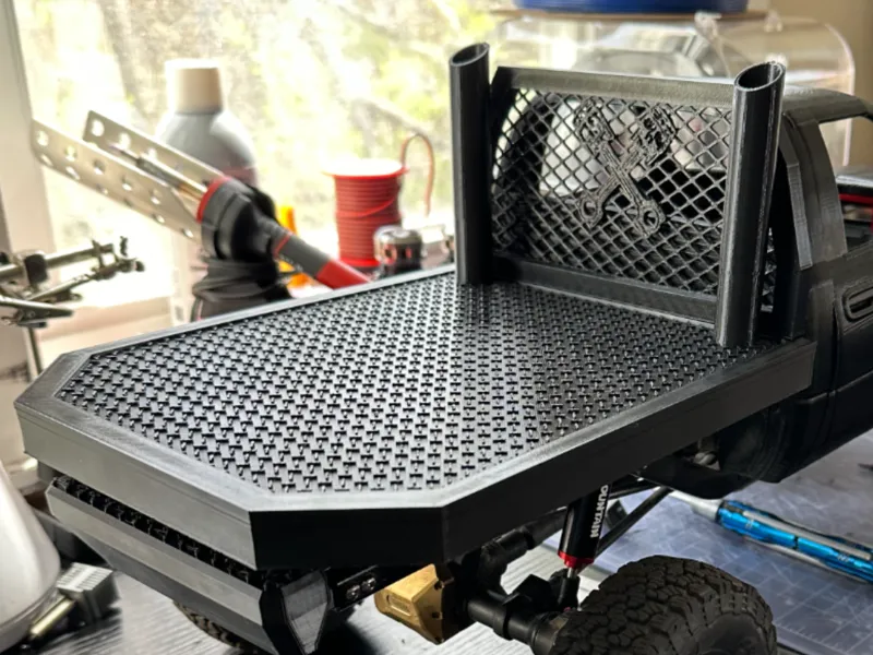 10th Scale Flat Bed with Stacks and Headache Rack