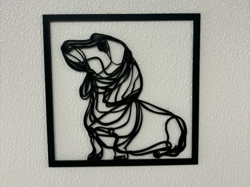 Dog lineart frame decoration Dachshund