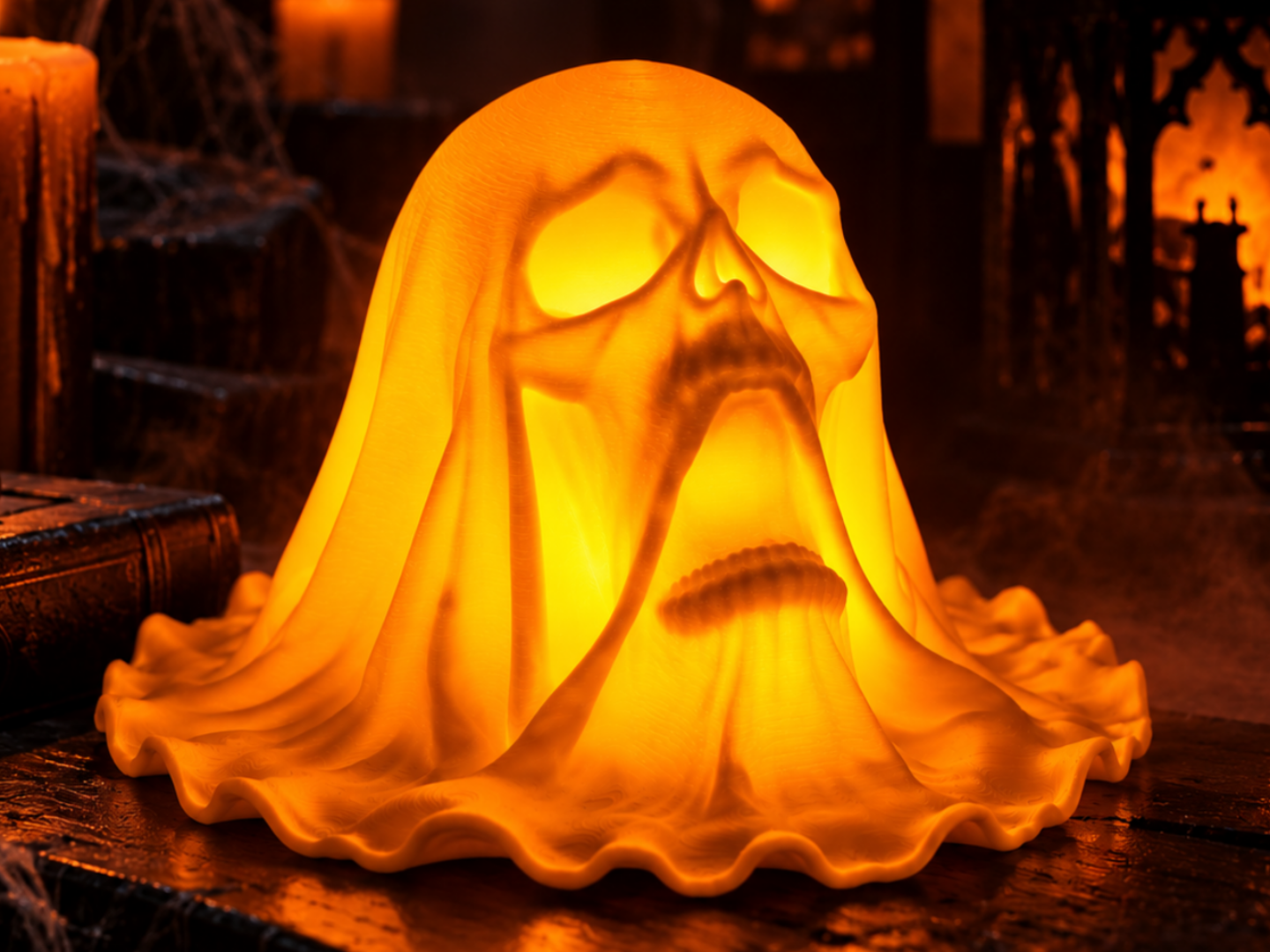 Spooky Ghost Skull Lantern