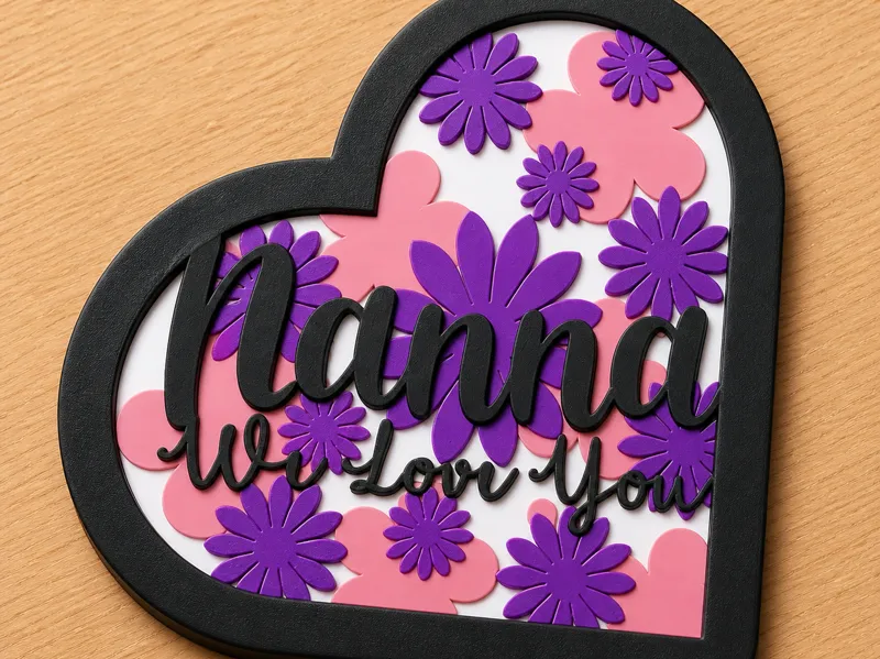 Layered Sign “Nanna We Love You” with Stand