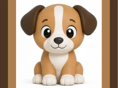 Cute Puppy – 4 Color Print