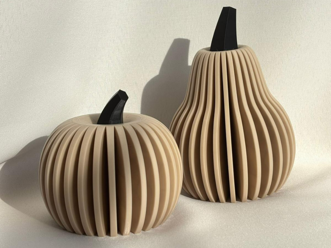 Modern Ribbed Pumpkins - 1