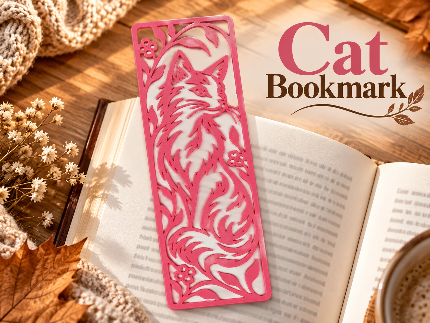 Cat Bookmark – Wildlife Charm Collection 3D model