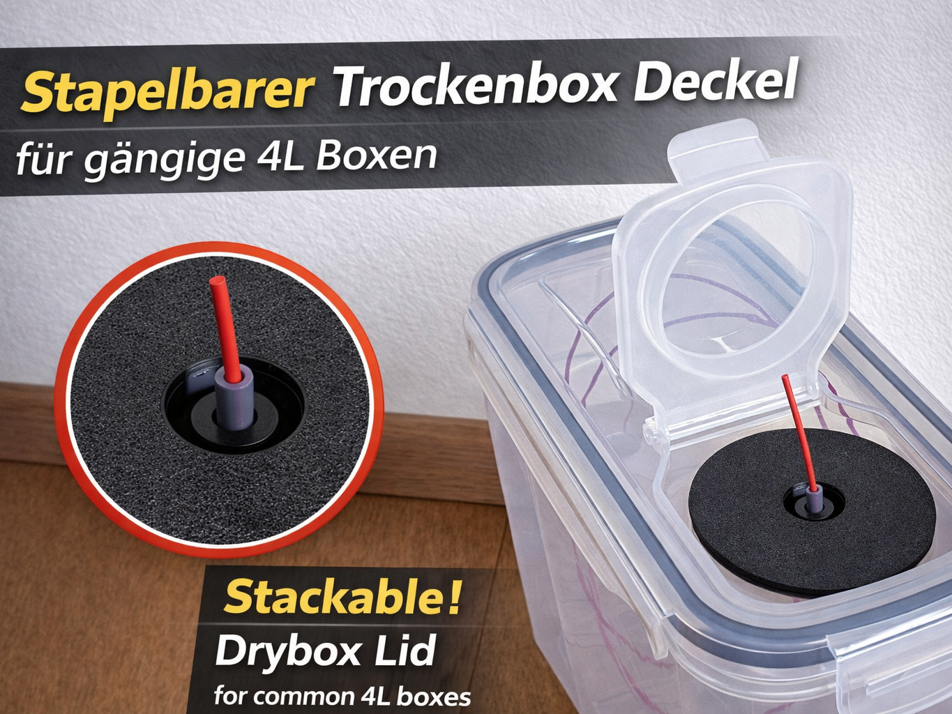 Stapelbarer 4L Trockenbox Deckel PC4-M10 versenkt