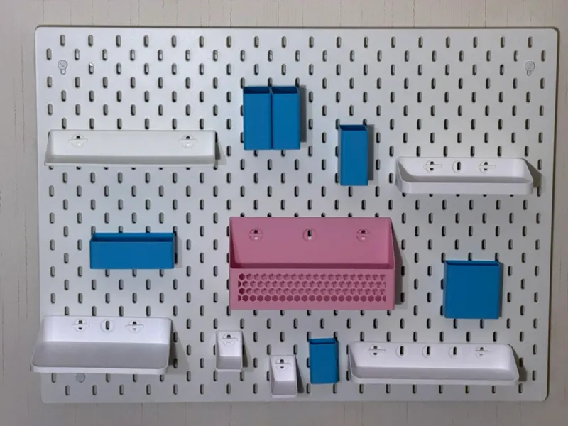 Skadis T-Clip Parametric box with Angle & Hex Grid
