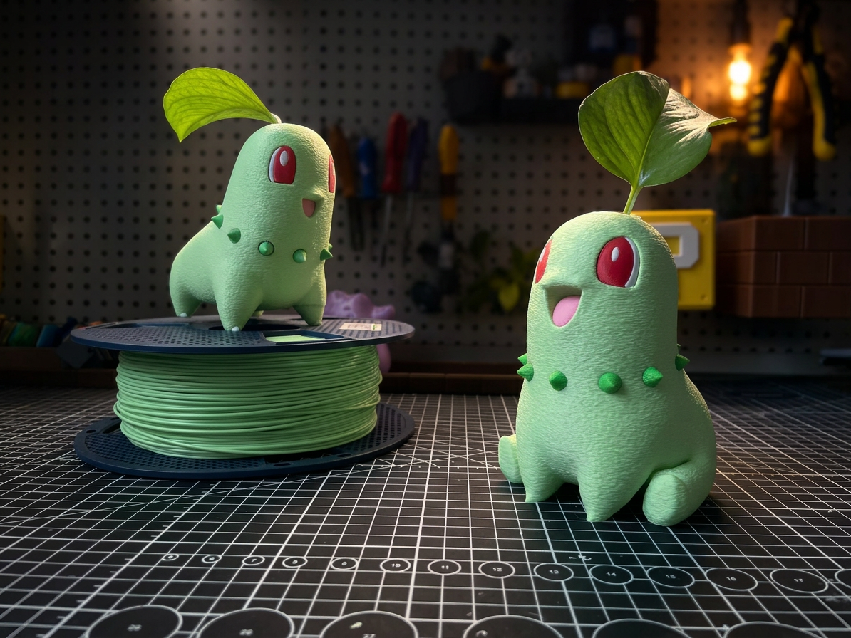 宝可梦——菊草叶花瓶(分色组装 )Chikorita Vase Pokémon - 1