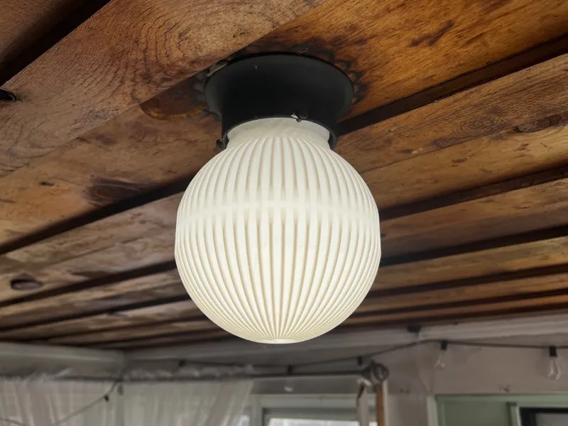 3.25 in fitter lamp shade ribbed globe pattern