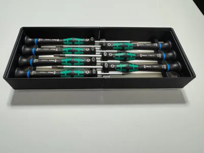 Gridfinity Bin for 7 Wera Micro Screwdrivers