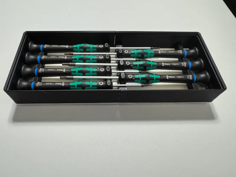 Gridfinity Bin for 7 Wera Micro Screwdrivers