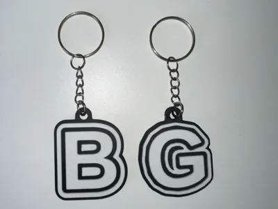 Customizable Initial Keychain Dual-Color