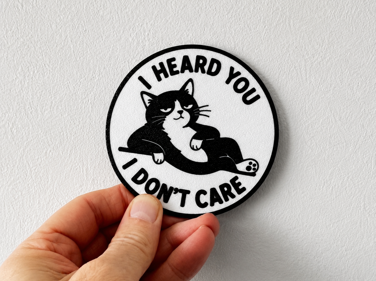 I Heard You Cat Sarcasm Desk Coaster
