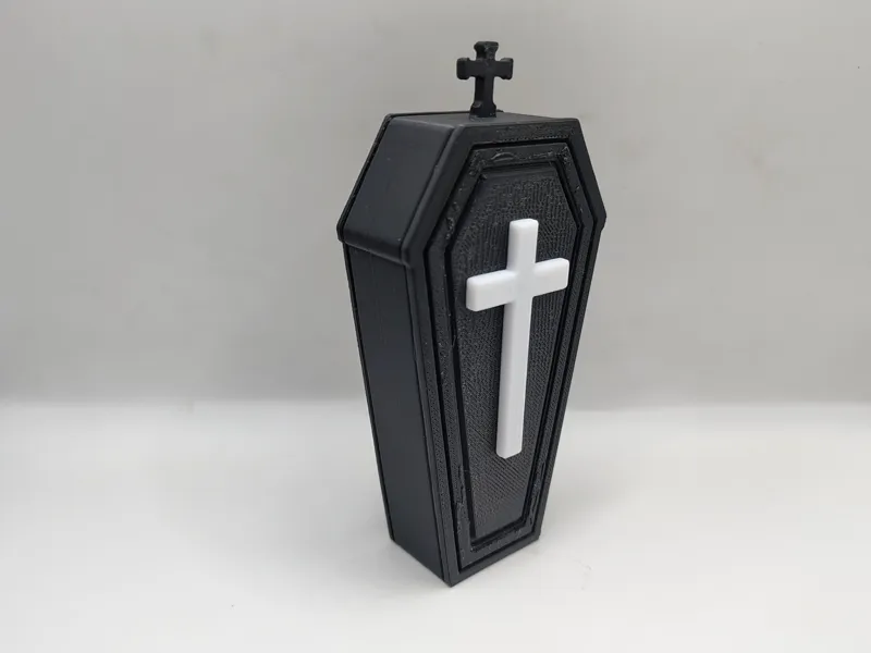 Halloween Coffin–Spooky Decoration with Cross