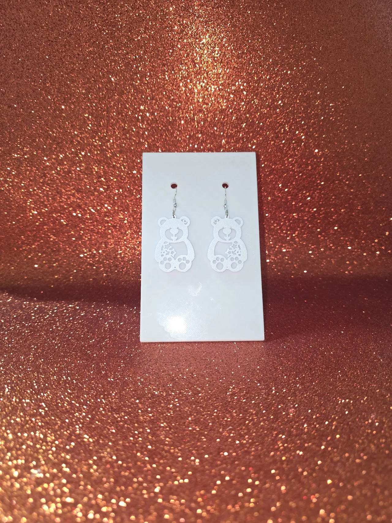 Starry bear earrings view 2