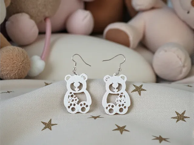 Starry bear earrings