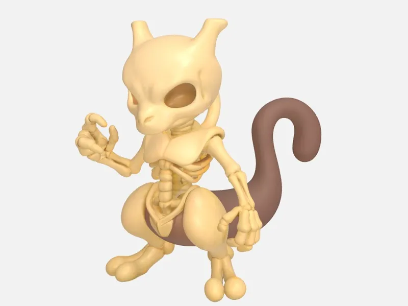 Kawaii Skeletal – Mewtwo (Fan Art)