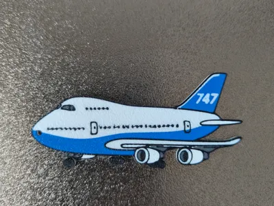 747 Model Airplane Keychain